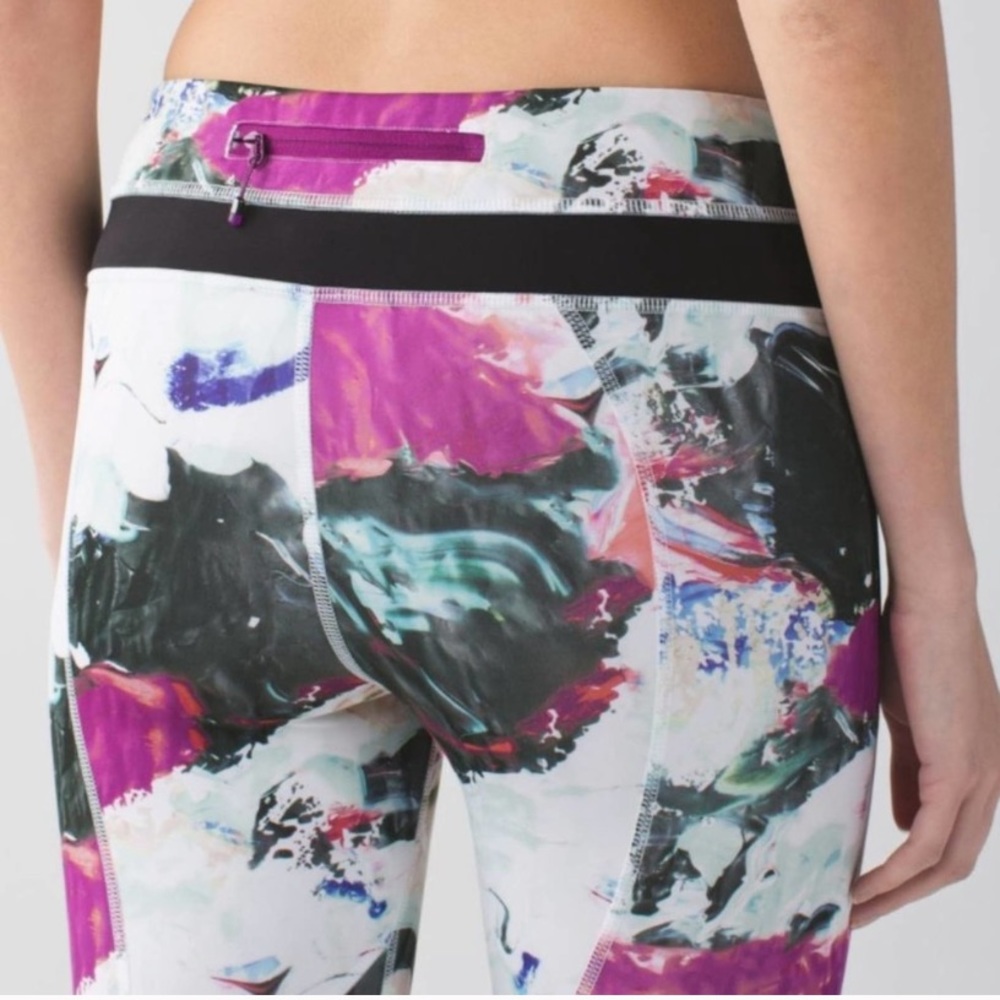 LULULEMON Run Inspire Crop Leggings pigment wave 4 printed yoga - Picture 3 of 13